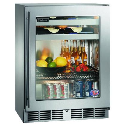 Perlick Signature Series Sottile 3.1 Cu. Ft. Right Hinge Built-In Beverage Center - Stainless Steel - HH24BS-3-3R