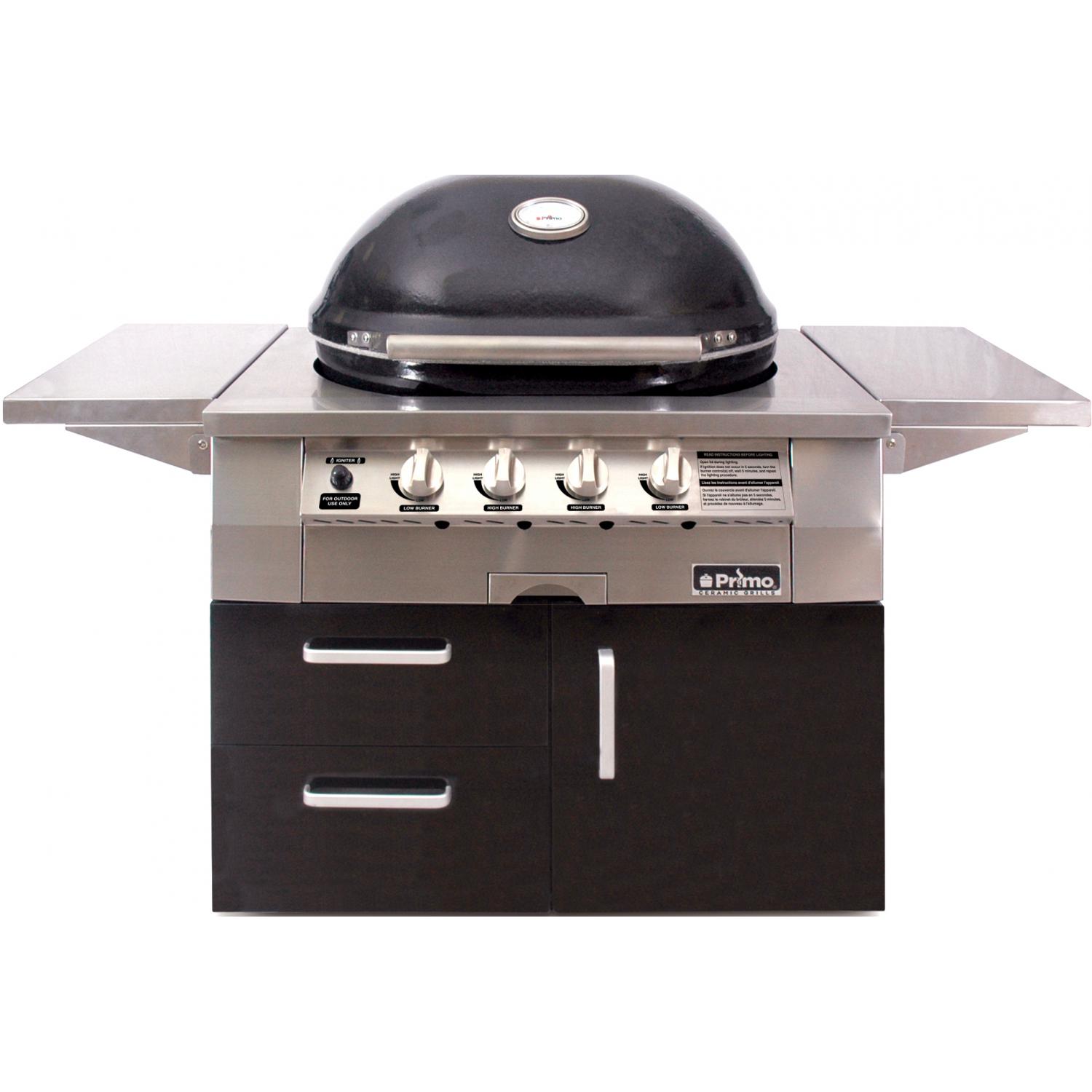 Primo Oval G420 36-Inch Ceramic 4-Burner Freestanding Natural Gas Grill (Ships As Propane With Conversion Fittings)