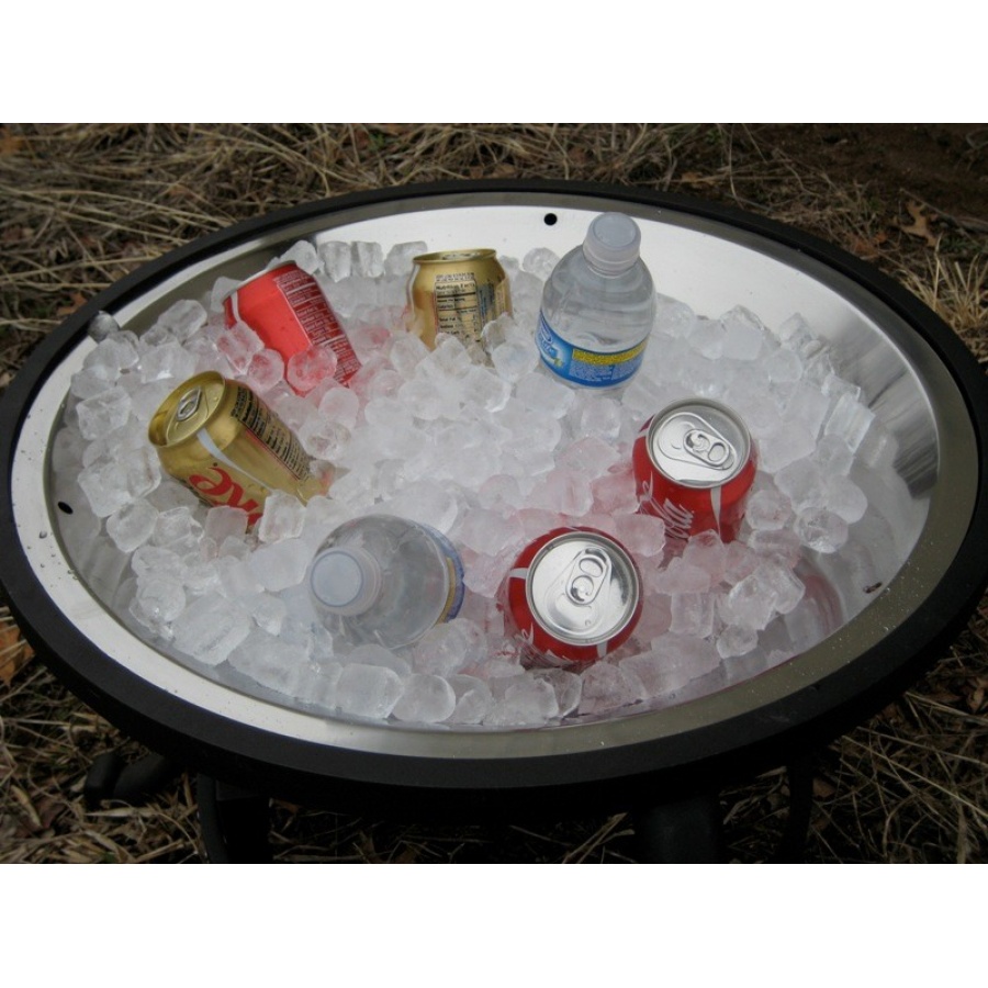 Stainless Steel Ice Bowl for Center of Fire Pit Table