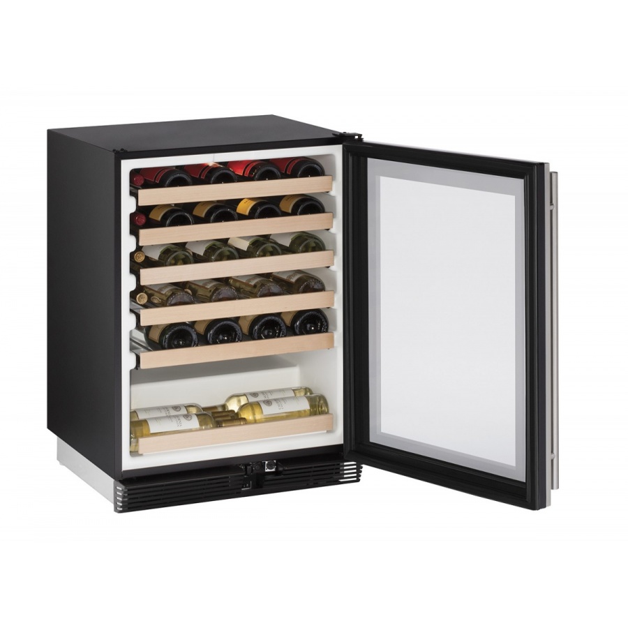 U-Line 1000 Series 24-Inch 48 Bottle Built-In Wine Captain With Analog Controls - Stainless Steel - U-1024WCS-00B
