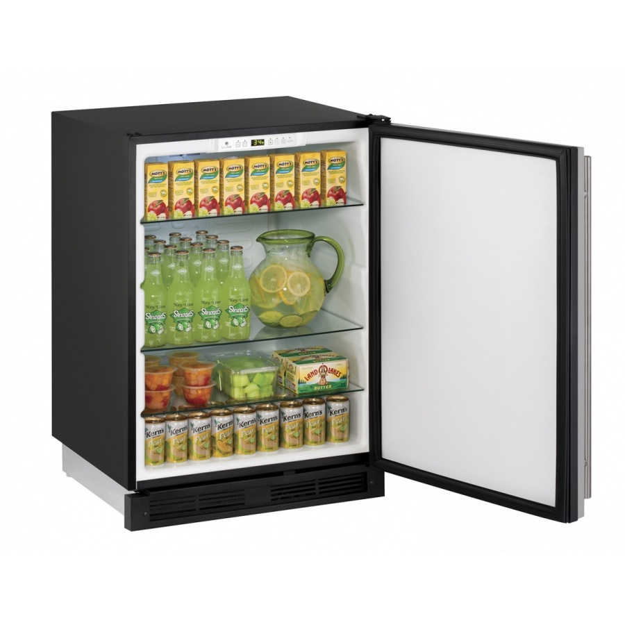 U-Line 1000 Series 24-Inch 5.2 Cu. Ft. Built-In Compact Refrigerator - Stainless Steel - U-1224RS-00B