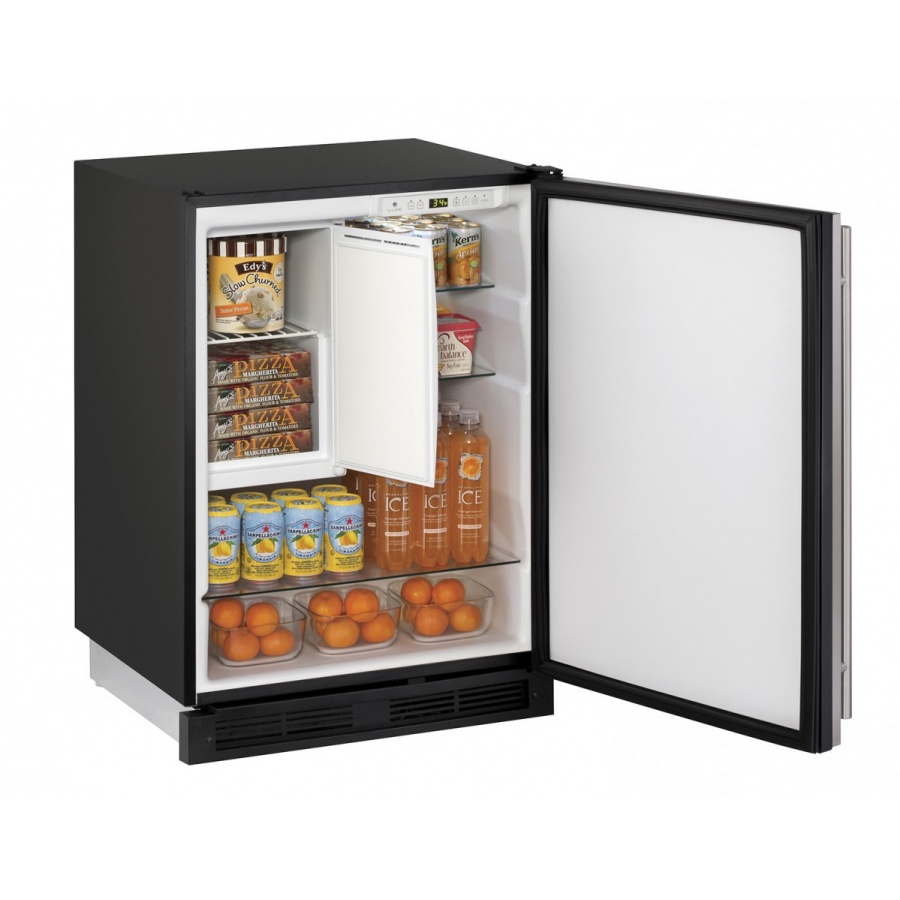 U-Line 1000 Series 24-Inch 5.7 Cu. Ft. Built-In Compact Refrigerator / Freezer - Stainless Steel - U-1224RFS-00B