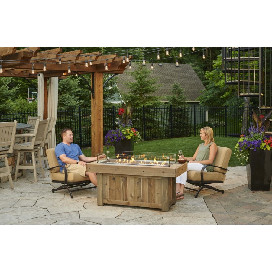 Vintage Linear Gas Fire Pit Table