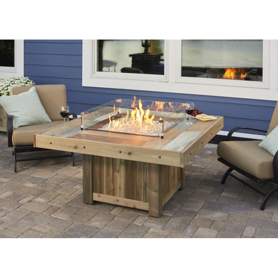 Vintage Square Gas Fire Pit Table